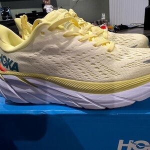 Hoka One One Clifton 8 Yellow Running Shoes